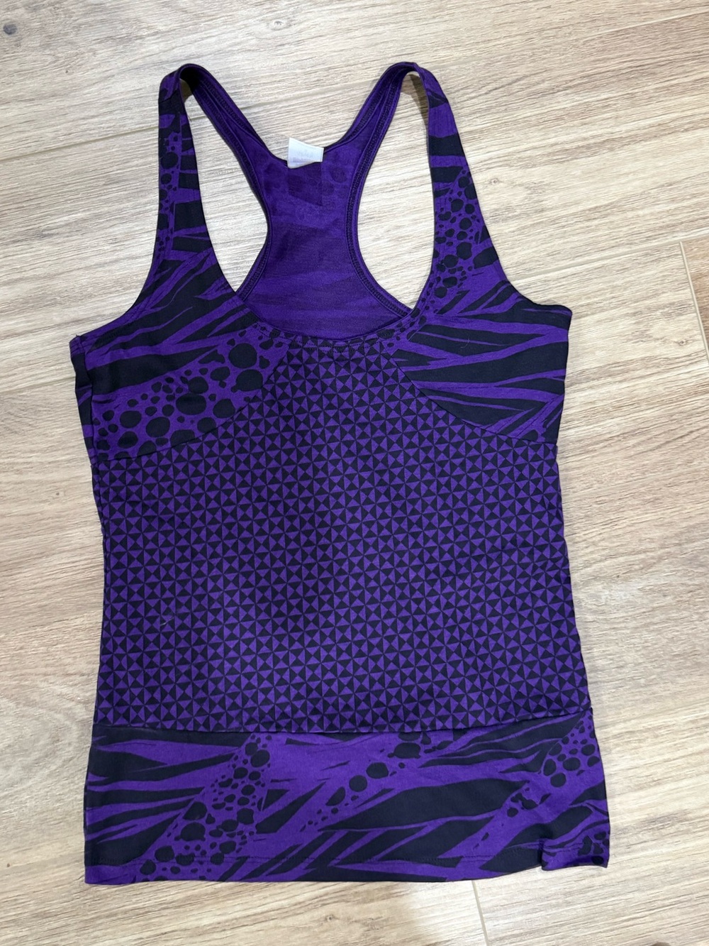 Zumba Fitness Purple and Black Geometric Tank